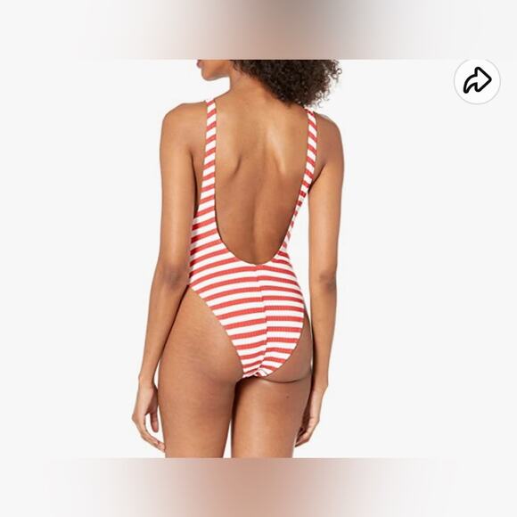 ROXY Quiksilver Hello July Stripe one-piece swimsuit bodysuit-Retro - Picture 3 of 11